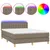 Produktbild 2 för Ramsäng med madrass & LED taupe 140x190 cm tyg