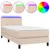 Produktbild 2 för Ramsäng med bäddmadrass & LED cappuccino 90x190 cm konstläder