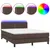 Produktbild 2 för Ramsäng med madrass & LED brun 140x190 cm konstläder