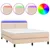 Produktbild 2 för Ramsäng med bäddmadrass & LED cappuccino 140x190 cm konstläder