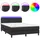Ramsäng med madrass & LED svart 140x200 cm konstläder