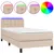 Produktbild 2 för Ramsäng med bäddmadrass & LED cappuccino 90x200 cm konstläder