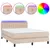 Produktbild 2 för Ramsäng med bäddmadrass & LED cappuccino 140x190 cm konstläder