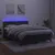 Produktbild 4 för Ramsäng med madrass & LED mörkgrå 140x190 cm sammet