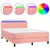 Produktbild 2 för Ramsäng med madrass rosa & LED 140x190 cm sammet