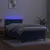 Produktbild 3 för Ramsäng med madrass & LED mörkblå 90x200 cm sammet