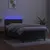Produktbild 3 för Ramsäng med madrass & LED mörkgrå 90x190 cm sammet