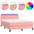 Produktbild 2 för Ramsäng med madrass rosa & LED 140x190 cm sammet