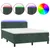 Produktbild 2 för Ramsäng med madrass & LED mörkgrön 140x190 cm sammet