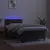 Produktbild 4 för Ramsäng med madrass & LED mörkgrå 90x200 cm sammet