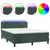 Produktbild 2 för Ramsäng med madrass & LED mörkgrön 140x190 cm sammet