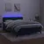 Produktbild 4 för Ramsäng med madrass & LED mörkblå 140x190 cm sammet