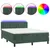 Produktbild 2 för Ramsäng med madrass & LED mörkgrön 140x190 cm sammet