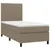 Produktbild 3 för Ramsäng med madrass & LED taupe 80x200 cm tyg