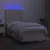 Produktbild 4 för Ramsäng med madrass & LED gräddvit 80x200 cm tyg
