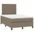 Produktbild 3 för Ramsäng med madrass & LED taupe 120x200 cm tyg