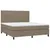 Produktbild 3 för Ramsäng med madrass & LED taupe 160x200 cm tyg