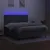 Produktbild 4 för Ramsäng med madrass & LED mörkgrå 180x200 cm tyg