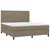 Produktbild 3 för Ramsäng med madrass & LED taupe 180x200 cm tyg