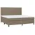 Produktbild 3 för Ramsäng med madrass & LED taupe 200x200 cm tyg