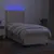 Produktbild 4 för Ramsäng med madrass & LED gräddvit 90x190 cm tyg