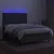 Produktbild 4 för Ramsäng med madrass & LED mörkgrå 140x190 cm tyg