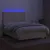 Produktbild 4 för Ramsäng med madrass & LED gräddvit 140x190 cm tyg