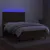 Produktbild 4 för Ramsäng med madrass & LED mörkbrun 140x200 cm tyg