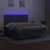 Produktbild 4 för Ramsäng med madrass & LED mörkgrå 160x200 cm tyg