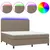 Produktbild 2 för Ramsäng med madrass & LED taupe 180x200 cm tyg