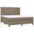 Produktbild 3 för Ramsäng med madrass & LED taupe 180x200 cm tyg