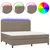 Produktbild 2 för Ramsäng med madrass & LED taupe 200x200 cm tyg