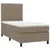 Produktbild 3 för Ramsäng med madrass & LED taupe 80x200 cm tyg