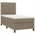 Produktbild 3 för Ramsäng med madrass & LED taupe 100x200 cm tyg