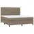 Produktbild 3 för Ramsäng med madrass & LED taupe 160x200 cm tyg