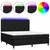 Produktbild 2 för Ramsäng med madrass & LED svart 180x200 cm tyg