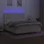 Produktbild 4 för Ramsäng med madrass & LED gräddvit 180x200 cm tyg