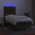 Produktbild 4 för Ramsäng med madrass & LED mörkbrun 90x190 cm tyg