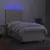 Produktbild 4 för Ramsäng med madrass & LED gräddvit 90x190 cm tyg