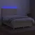 Produktbild 4 för Ramsäng med madrass & LED gräddvit 140x190 cm tyg