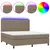 Produktbild 2 för Ramsäng med madrass & LED taupe 180x200 cm tyg