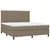 Produktbild 3 för Ramsäng med madrass & LED taupe 180x200 cm tyg
