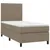 Produktbild 3 för Ramsäng med madrass & LED taupe 80x200 cm tyg