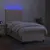 Produktbild 4 för Ramsäng med madrass & LED gräddvit 80x200 cm tyg