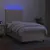 Produktbild 4 för Ramsäng med madrass & LED gräddvit 90x200 cm tyg