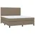 Produktbild 3 för Ramsäng med madrass & LED taupe 160x200 cm tyg