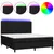 Produktbild 2 för Ramsäng med madrass & LED svart 180x200 cm tyg
