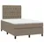 Produktbild 3 för Ramsäng med madrass & LED taupe 120x200 cm tyg