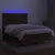 Produktbild 4 för Ramsäng med madrass & LED mörkbrun 140x200 cm tyg