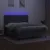 Produktbild 4 för Ramsäng med madrass & LED mörkgrå 160x200 cm tyg